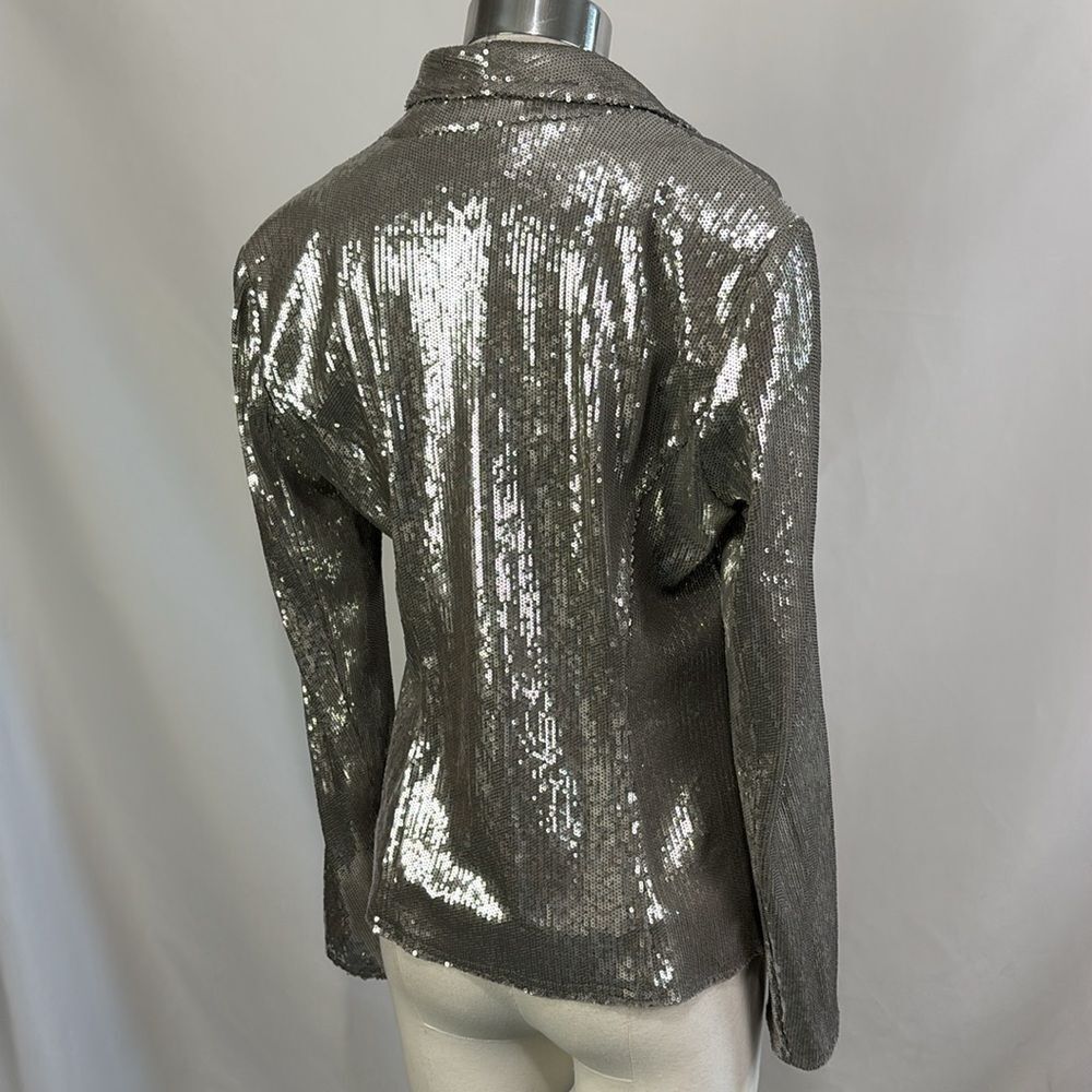 Inc Black Silver Sequins Blazer - image 5